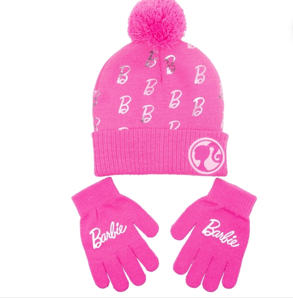 B2G1F- Barbie Beanie Girl's Hat and Glove Set